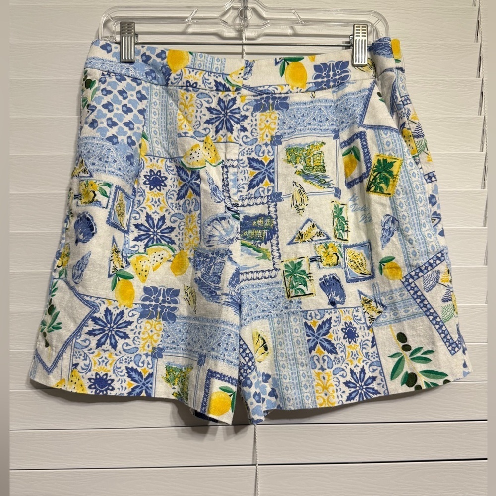 J. Crew Linen & Viscose half elastic waist shorts size 8